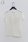 SWAYING 24 Early Autumn Silk Round Neck Short Sleeve Top T-shirt SW-SW24PF1T21-BAI White 820682343252